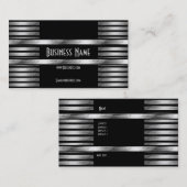 Visitenkarte Art Deco Black Silver (Vorne/Hinten)