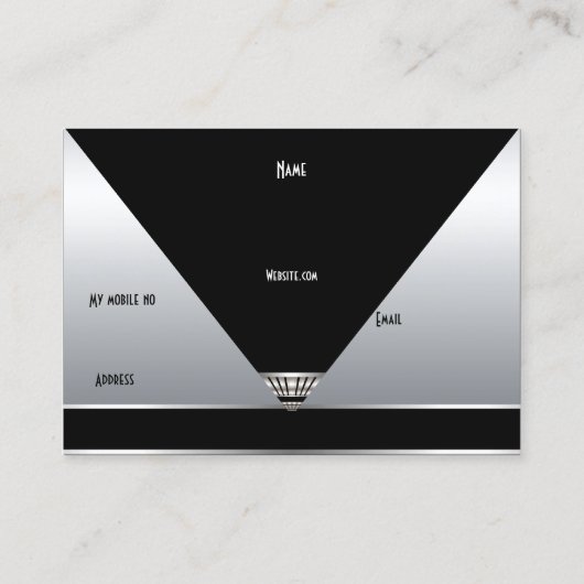 Visitenkarte Art Deco Black Silver (Rückseite)