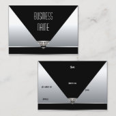 Visitenkarte Art Deco Black Silver (Vorne/Hinten)