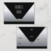 Visitenkarte Art Deco Black Silver (Vorne/Hinten)
