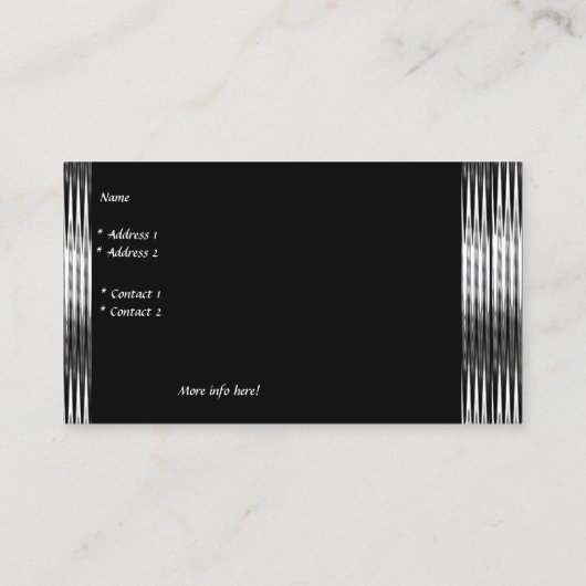 Visitenkarte Art Deco Black Silver Chrome (Rückseite)