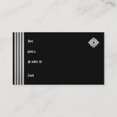 Visitenkarte Art Deco Schwarzer Streifen Silver Je (Rückseite)