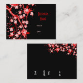 Visitenkarte Asiatischer Red Blossom (Vorne/Hinten)