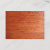 Visitenkarte auf der Kirsche hölzern befleckt (Rückseite)