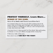 Visitenkarte - Aufruf zum Handelnstext auf (Rückseite)