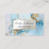 Visitenkarte aus blau-farbenem Marmor (Vorderseite)