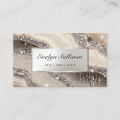 Visitenkarte aus Elfenbeinmarmor-Glitzer (Vorderseite)