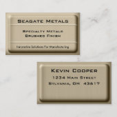 Visitenkarte aus gebürstetem Metall (Vorne/Hinten)