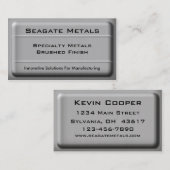 Visitenkarte aus gebürstetem Metall (Vorne/Hinten)