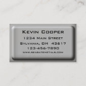 Visitenkarte aus gebürstetem Metall (Rückseite)