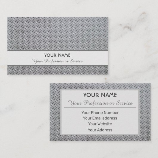 Visitenkarte aus massivem Stahl (Vorne/Hinten)