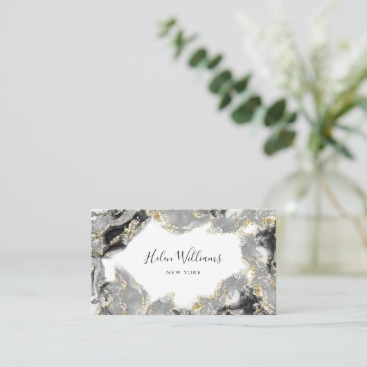 Visitenkarte aus schwarzem grauem Farbton (Stehend Vorderseite)