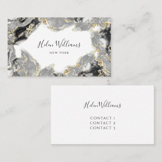 Visitenkarte aus schwarzem grauem Farbton (Vorne/Hinten)