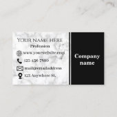 Visitenkarte aus weißem Marmor (Rückseite)