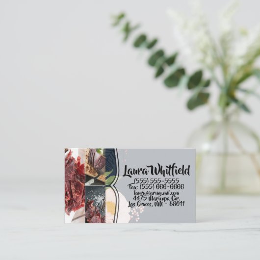 Visitenkarte Baby Pink Cosmos on Navy (Stehend Vorderseite)