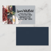 Visitenkarte Baby Pink Cosmos on Navy (Vorne/Hinten)