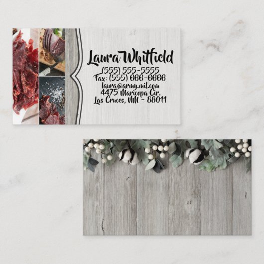 Visitenkarte Baumwolle Pflanze Beeren Stallholz Ru (Vorne/Hinten)