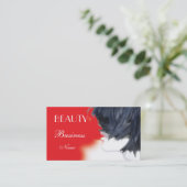 Visitenkarte Beauty Red Schwarz-weiß (Stehend Vorderseite)