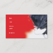 Visitenkarte Beauty Red Schwarz-weiß (Rückseite)