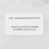 VISITENKARTE BEFÖRDERT (Rückseite)