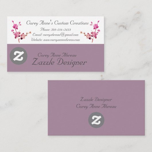 Visitenkarte Begleitkarte (Vorne/Hinten)