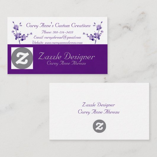 Visitenkarte Begleitkarte (Vorne/Hinten)