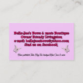 Visitenkarte Bella-Jaes Bögen u. mehr (Rückseite)