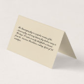 Visitenkarte-Bennington-Flagge - "Zelt-Art-Karte " Visitenkarten (Rückseite)