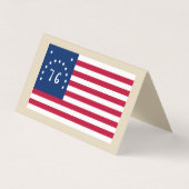 Visitenkarte-Bennington-Flagge - "Zelt-Art-Karte " Visitenkarten (Vorderseite)