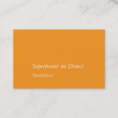 Visitenkarte Benutzerdefinierter Text Orange Blau  (Vorderseite)