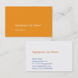 Visitenkarte Benutzerdefinierter Text Orange Blau