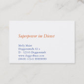 Visitenkarte Benutzerdefinierter Text Orange Blau  (Rückseite)