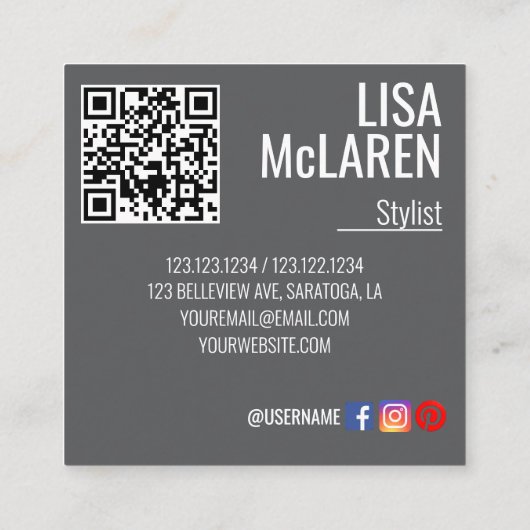 Visitenkarte - Berufliches Foto und QR-Code (Rückseite)