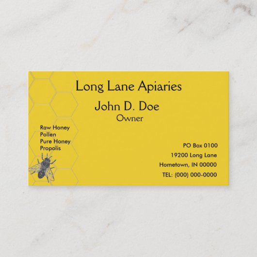 Visitenkarte - Bienenhaus - Imkerei (Vorderseite)