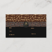 Visitenkarte Black Animal Leather Brown Belt (Rückseite)