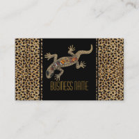 Visitenkarte Black Animal Lizard Jewel