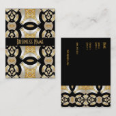 Visitenkarte Black Beige Gold Print Pearl (P2) (Vorne/Hinten)