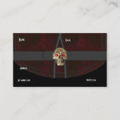 Visitenkarte Black Leather Red Brown Gürtel Skull (Rückseite)