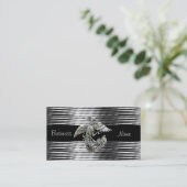 Visitenkarte Black Silver Phoenix Bird Jewel (Stehend Vorderseite)