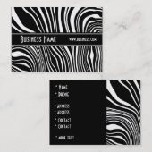Visitenkarte Black & White Style Zebra Drehung (1) (Vorne/Hinten)