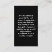 Visitenkarte - BLAUER MARTINI (Rückseite)