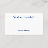 Visitenkarte "Blaues festes Glas" (Rückseite)