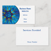 Visitenkarte "Blaues festes Glas" (Vorne/Hinten)