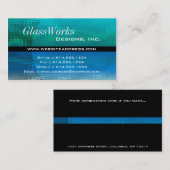 Visitenkarte:: Blaues u. grünes Glas modern Visitenkarte (Vorne/Hinten)