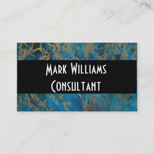 Visitenkarte/Blue und Gold-Marmor Terminkarte (Vorderseite)