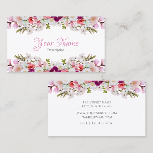 Visitenkarte - Blumen (Vorne/Hinten)