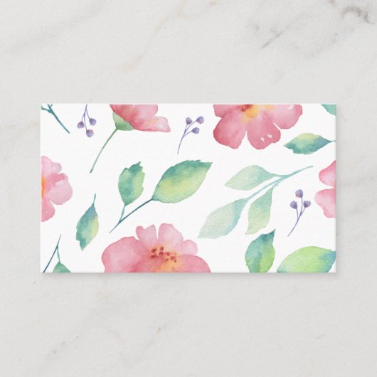 Visitenkarte - Blumenfarbdruck (Vorderseite)