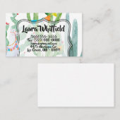 Visitenkarte Boho Llama Bohemisch Cacti Wüste Flas (Vorne/Hinten)