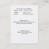 Visitenkarte "Book Background" (Rückseite)