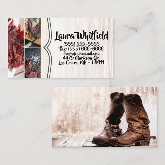 Visitenkarte Boots Country Rustic Western Wear Ba (Vorne/Hinten)